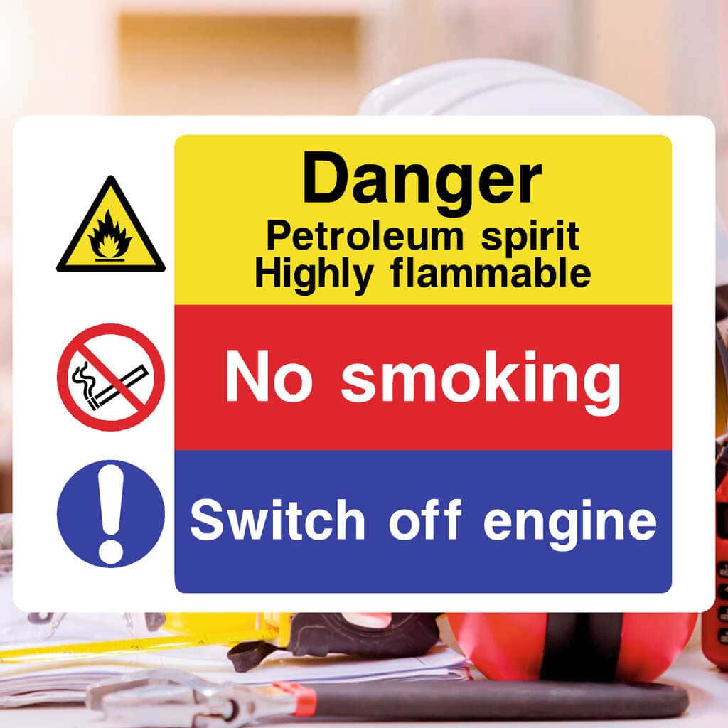 Petroleum Spirit No Smoking Switch Off Sign - The Sign Shed