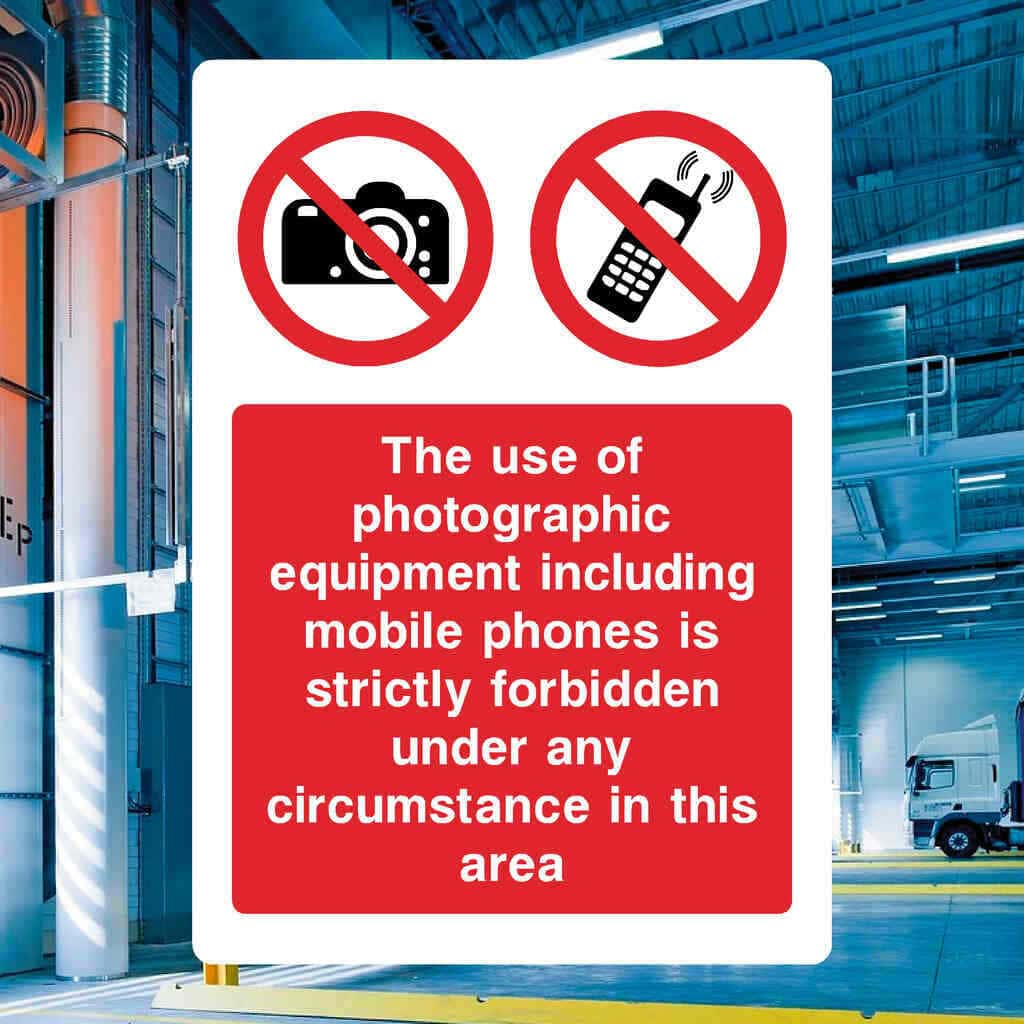 Photographic Equipment Strictly Forbidden Sign - The Sign Shed