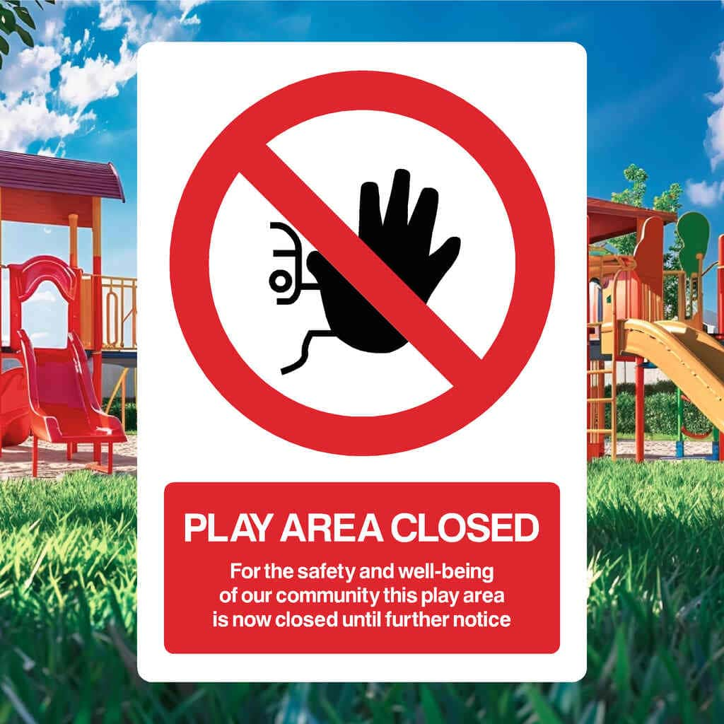 Play Area Closed Sign Portrait Version - The Sign Shed