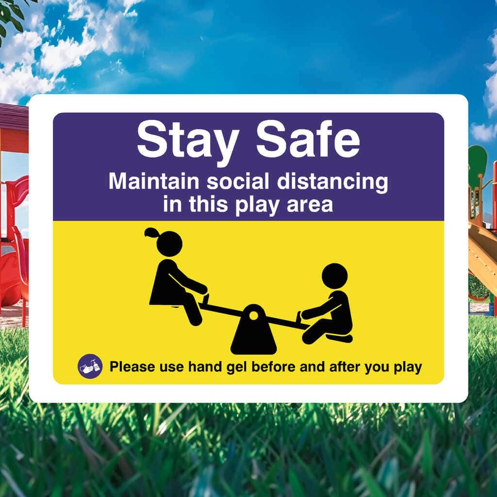 Play Area Social Distance Hand Gel Safety Sign - The Sign Shed