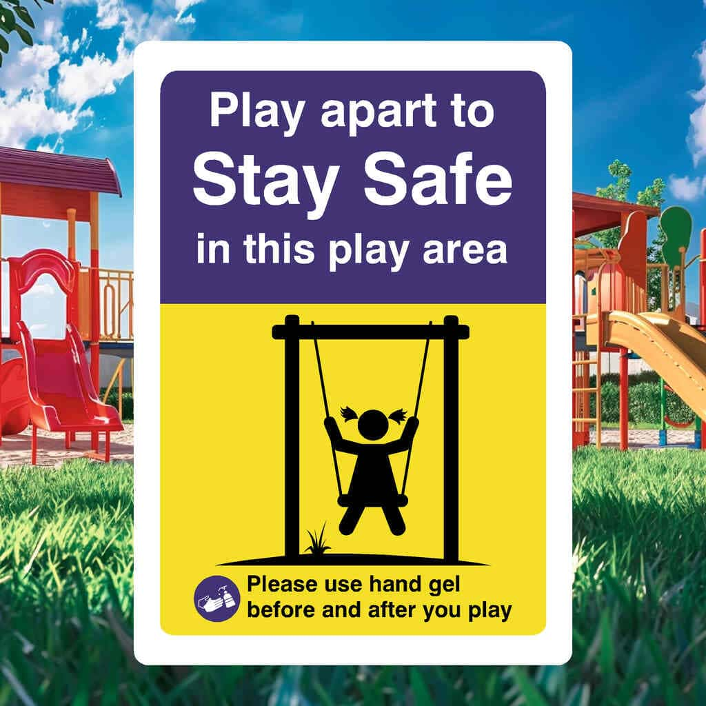 Play Area Social Distancing Hand Gel Sign - The Sign Shed