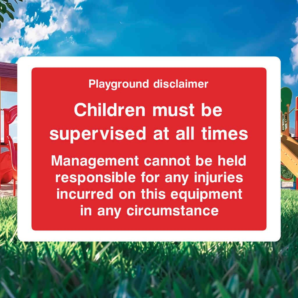 Playground Disclaimer Sign - The Sign Shed