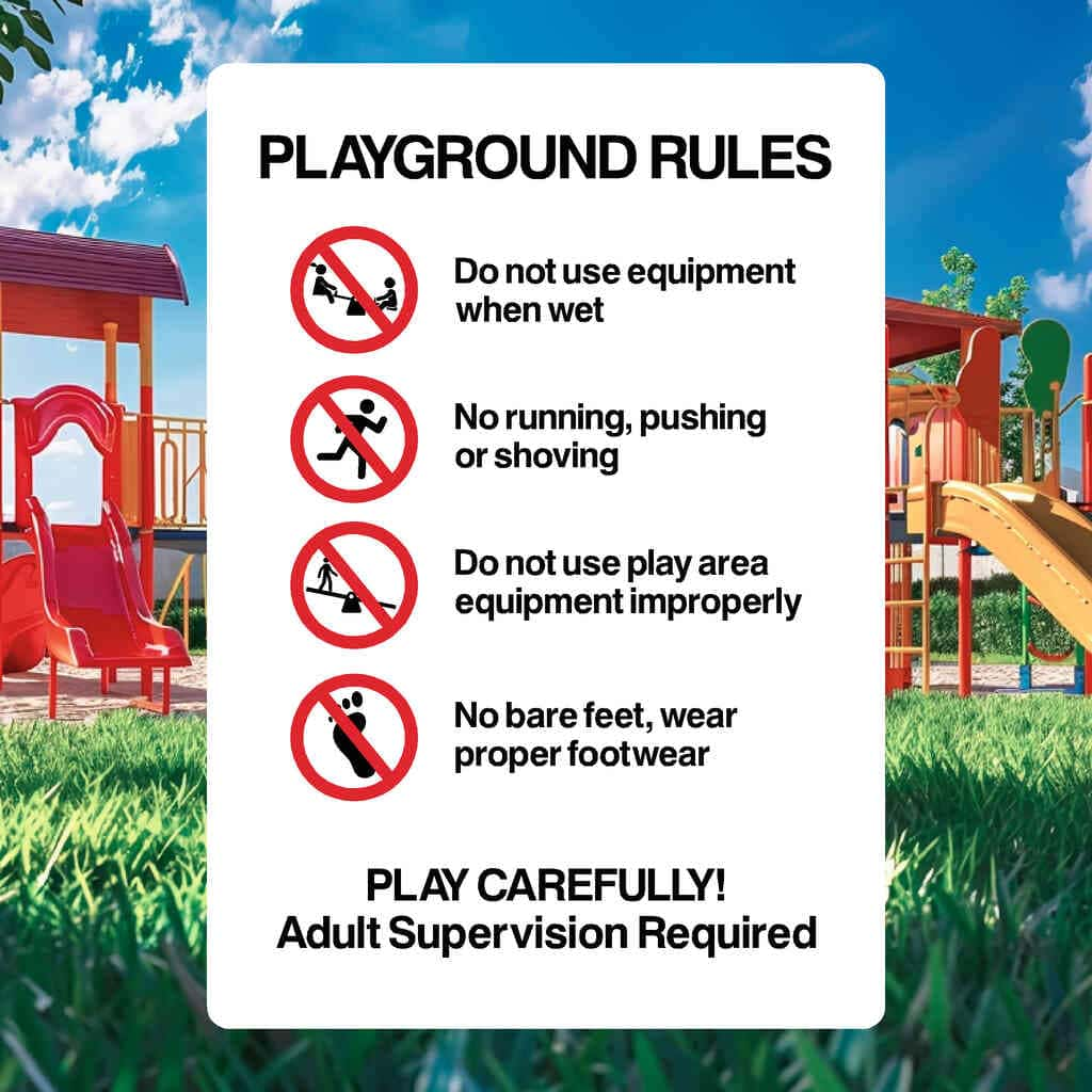 Playground Rules Play Carefully Sign - The Sign Shed