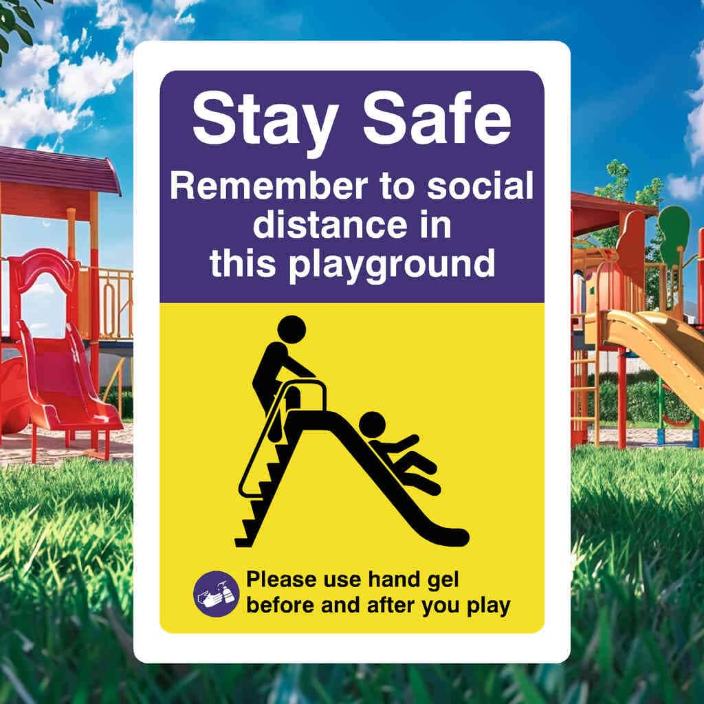 Playground Social Distancing Hand Gel Sign - The Sign Shed