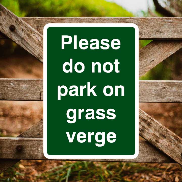 Please Do Not Park On Grass Verge Sign Portrait - The Sign Shed