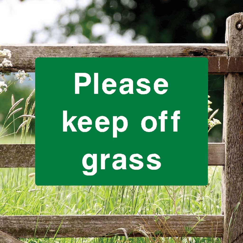 Please Keep Off Grass Full Colour Sign - The Sign Shed