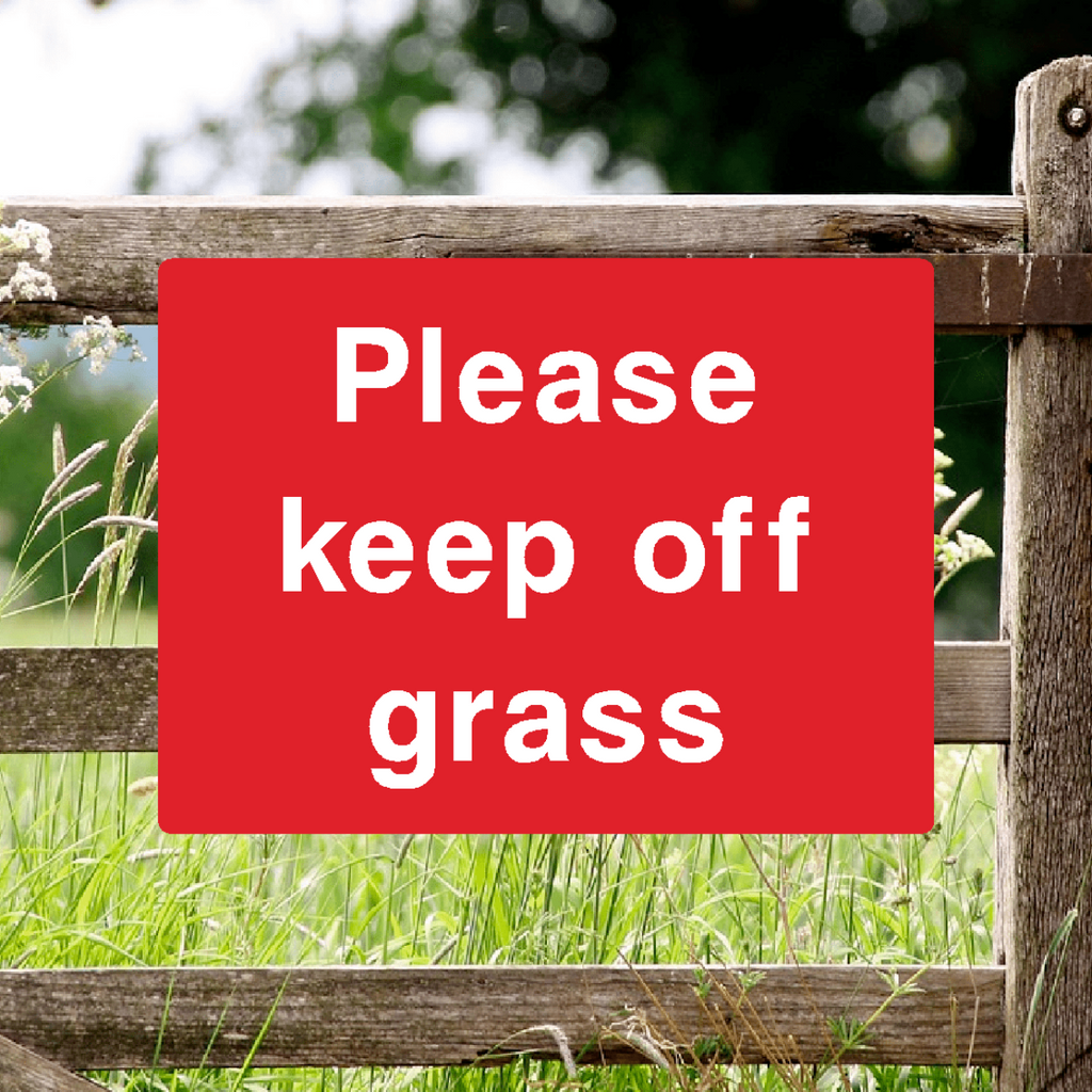 Please Keep Off Grass Red