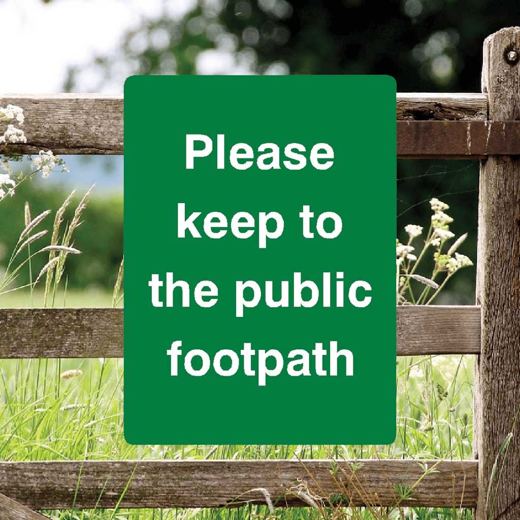 Please Keep To Footpath Full Colour Sign Portrait - The Sign Shed