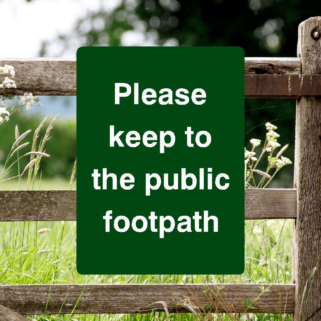 Please Keep To Footpath Sign Green Portrait