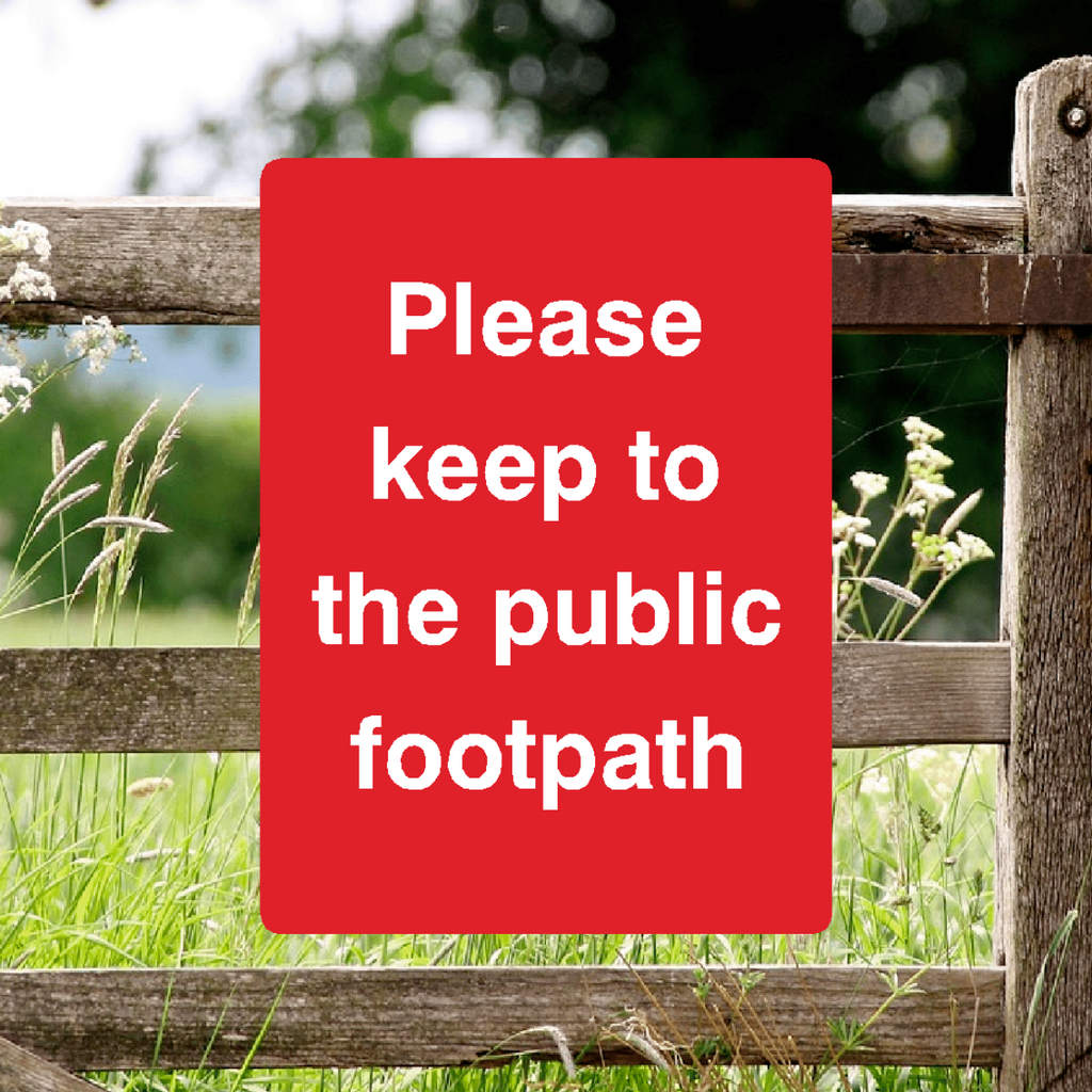 Please Keep To Footpath Sign Red Portrait 