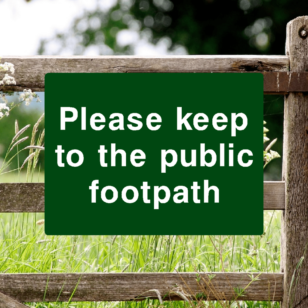 Please Keep To Public Footpath Sign Green 