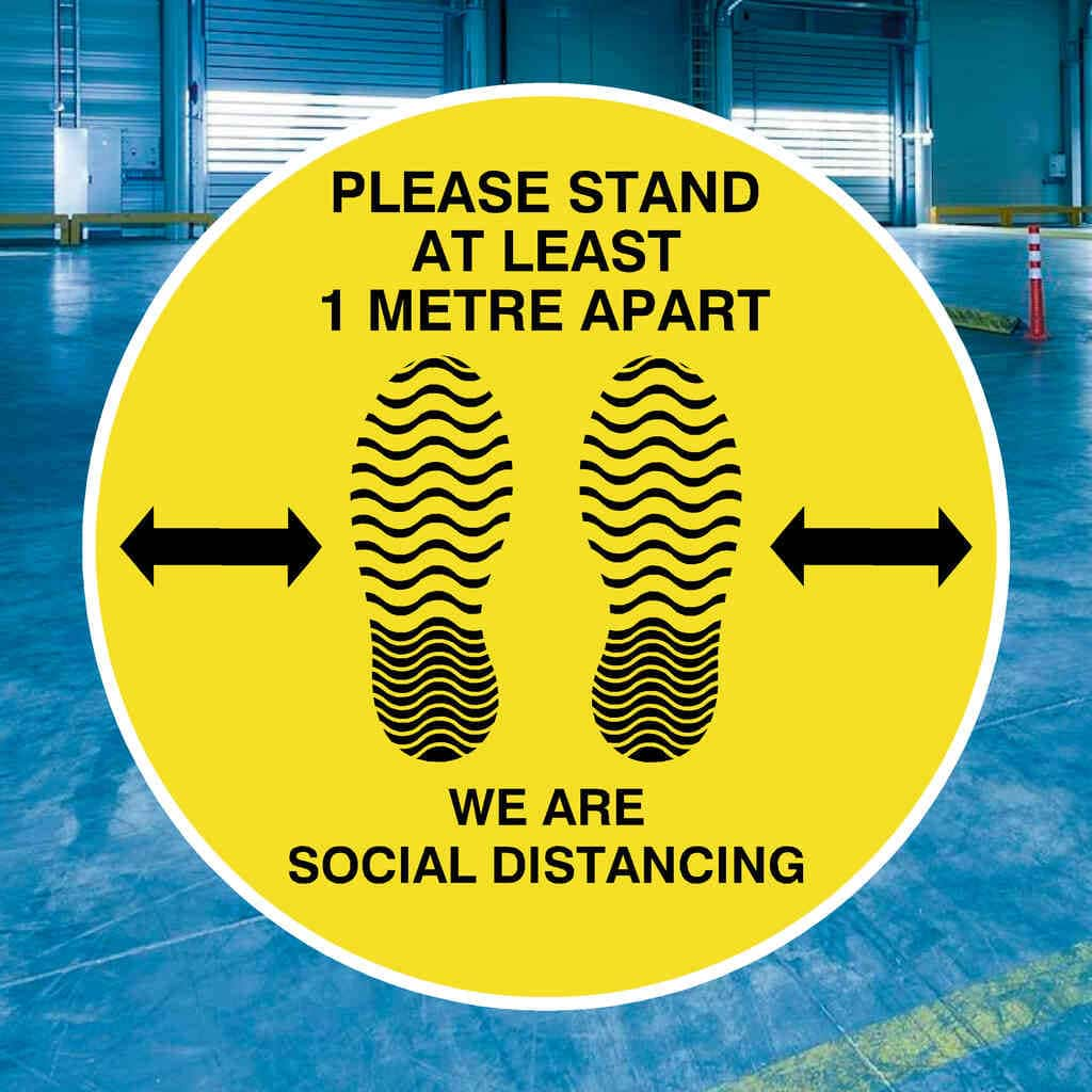 Please Stand 1 Metre Apart Social Distancing 1m Floor Sticker - The Sign Shed