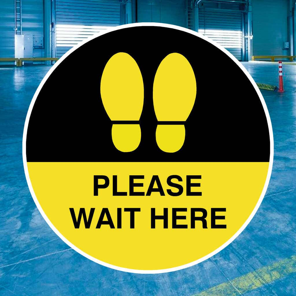 Please Wait Here Floor Sticker - The Sign Shed