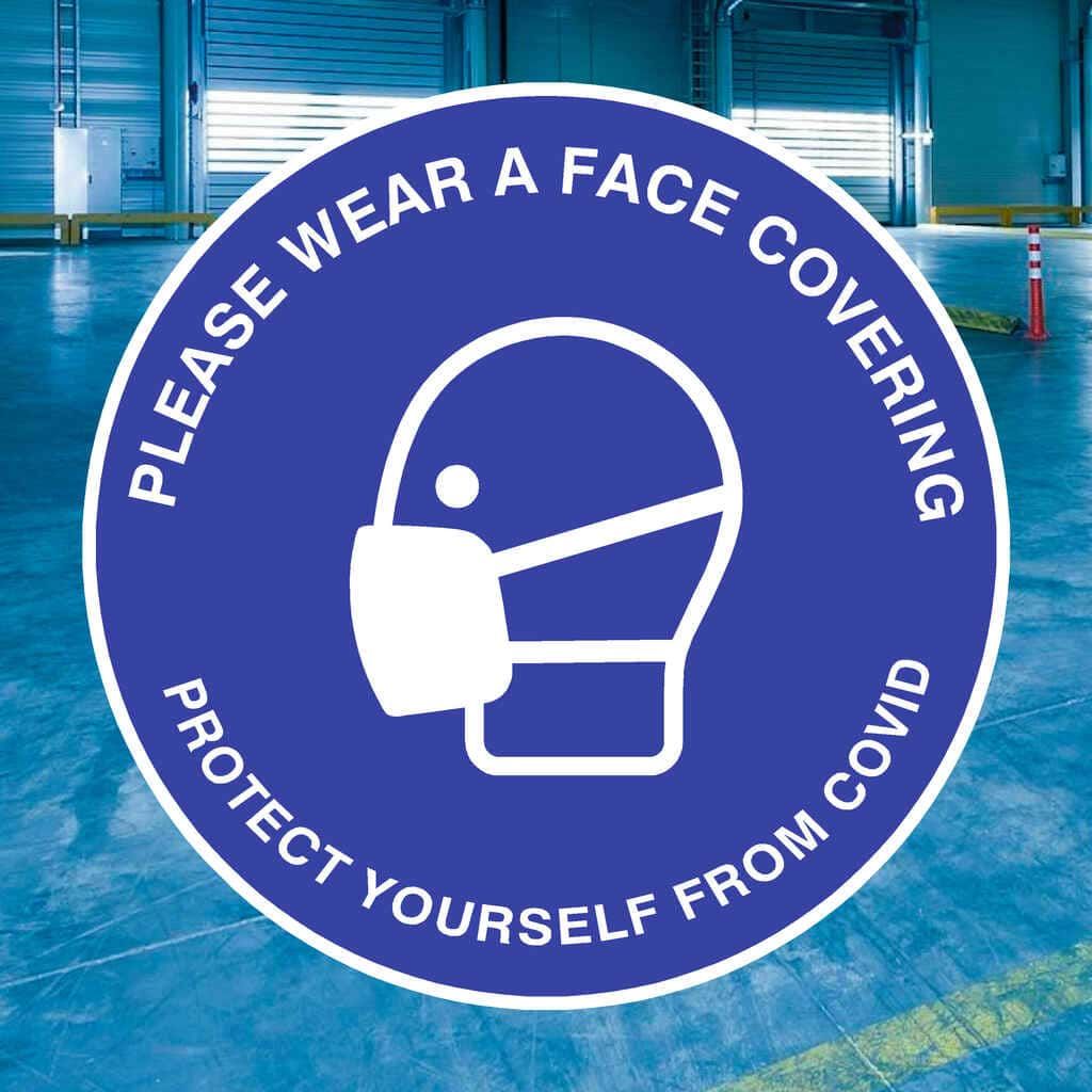 Please Wear A Face Covering Protect From Virus Sticker - The Sign Shed