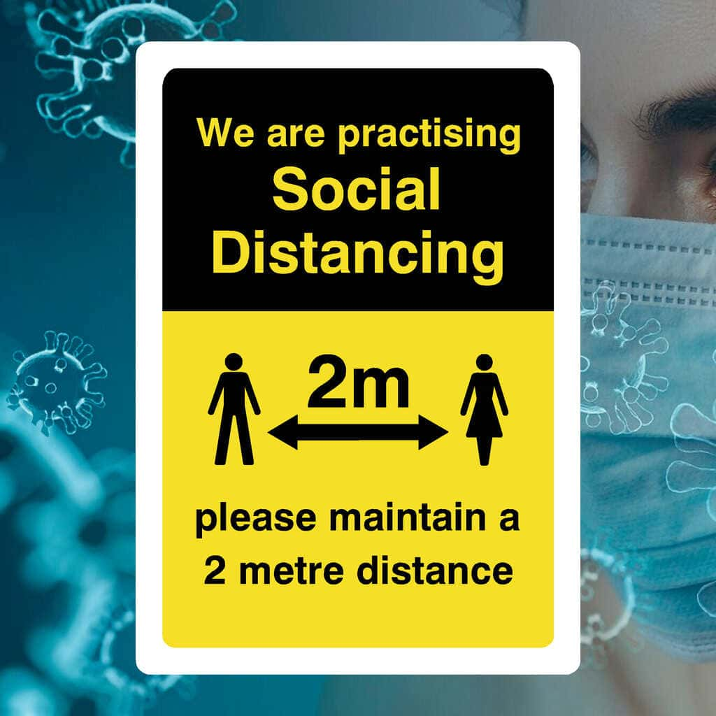 Practising Social Distancing 2m Sign - The Sign Shed