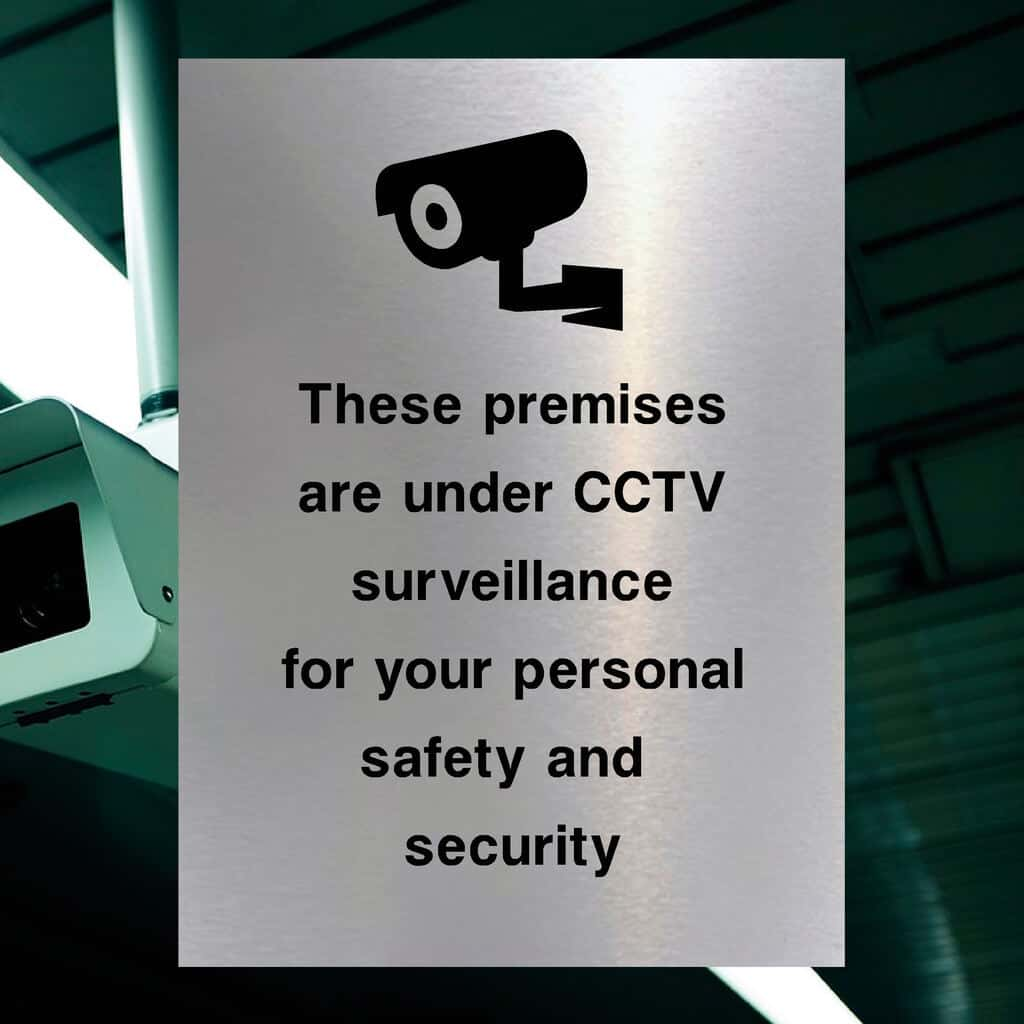 Premises Are Under CCTV Surveillance Sign Brushed Silver - The Sign Shed