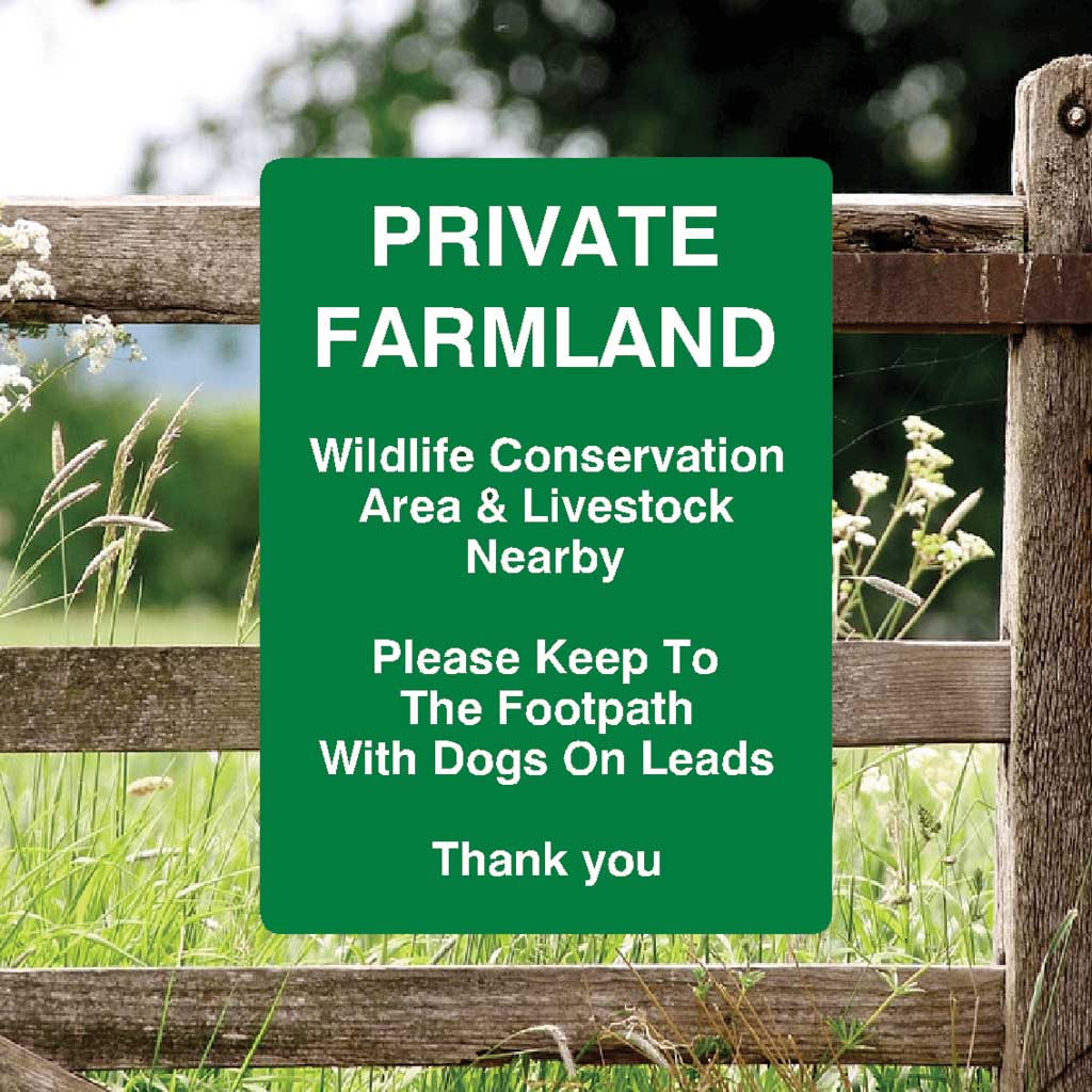 Private Farmland Full Colour Sign Portrait - The Sign Shed