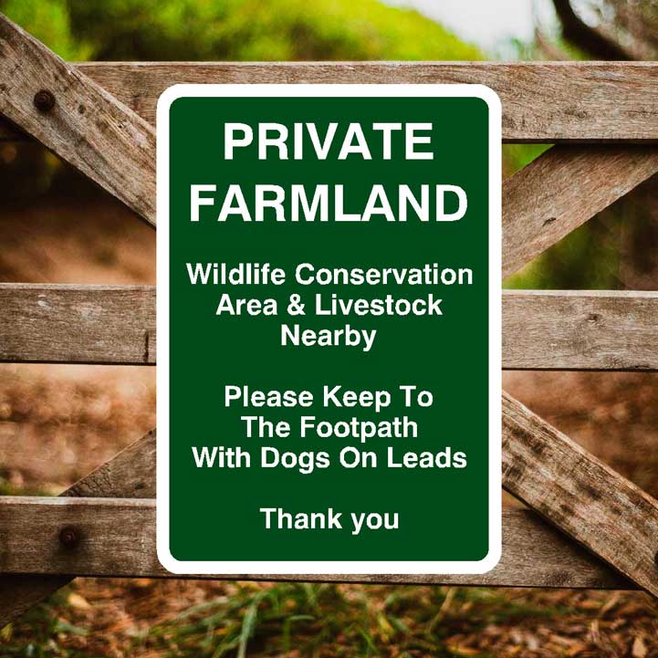 Private Farmland Sign Portrait - The Sign Shed