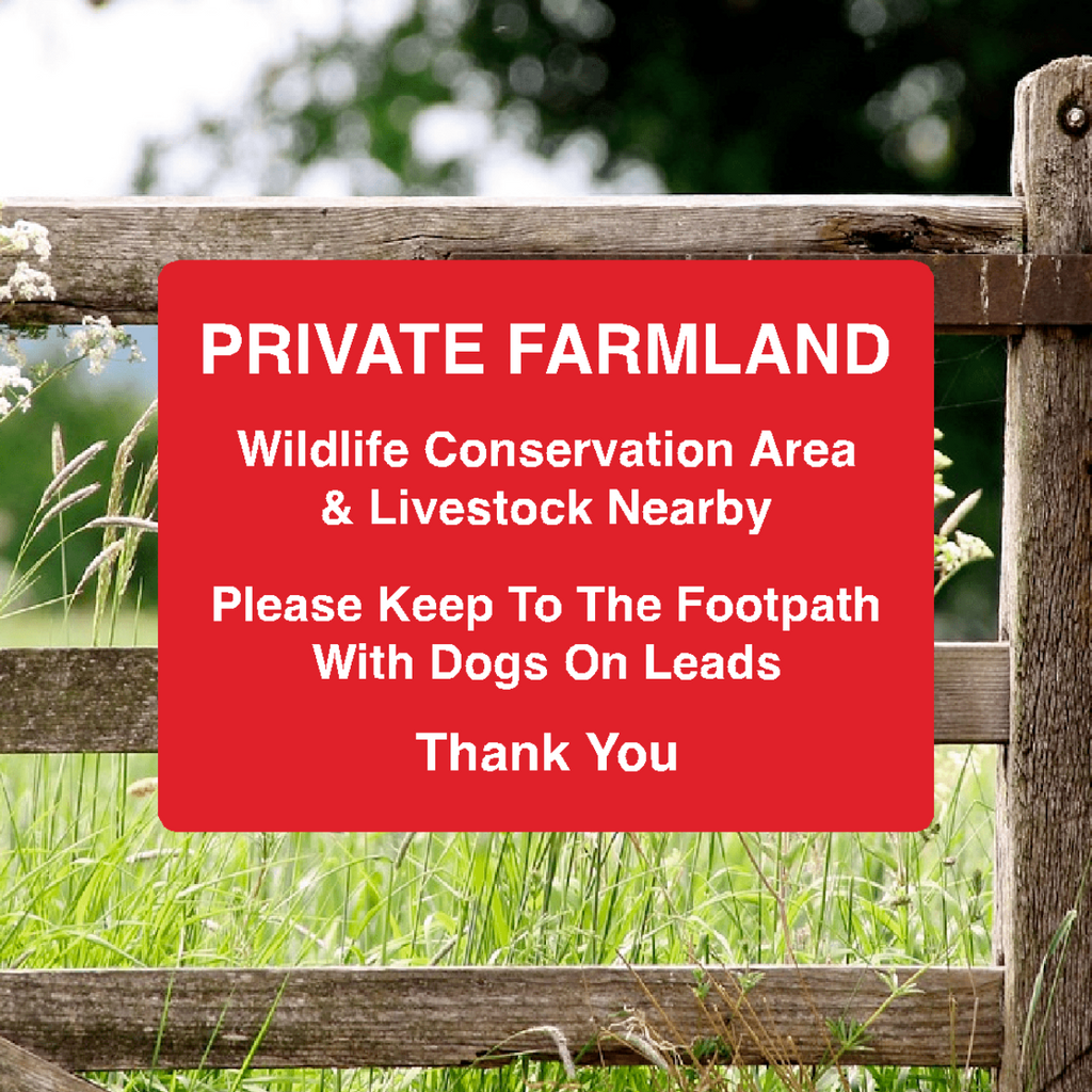 Private Farmland Sign Red