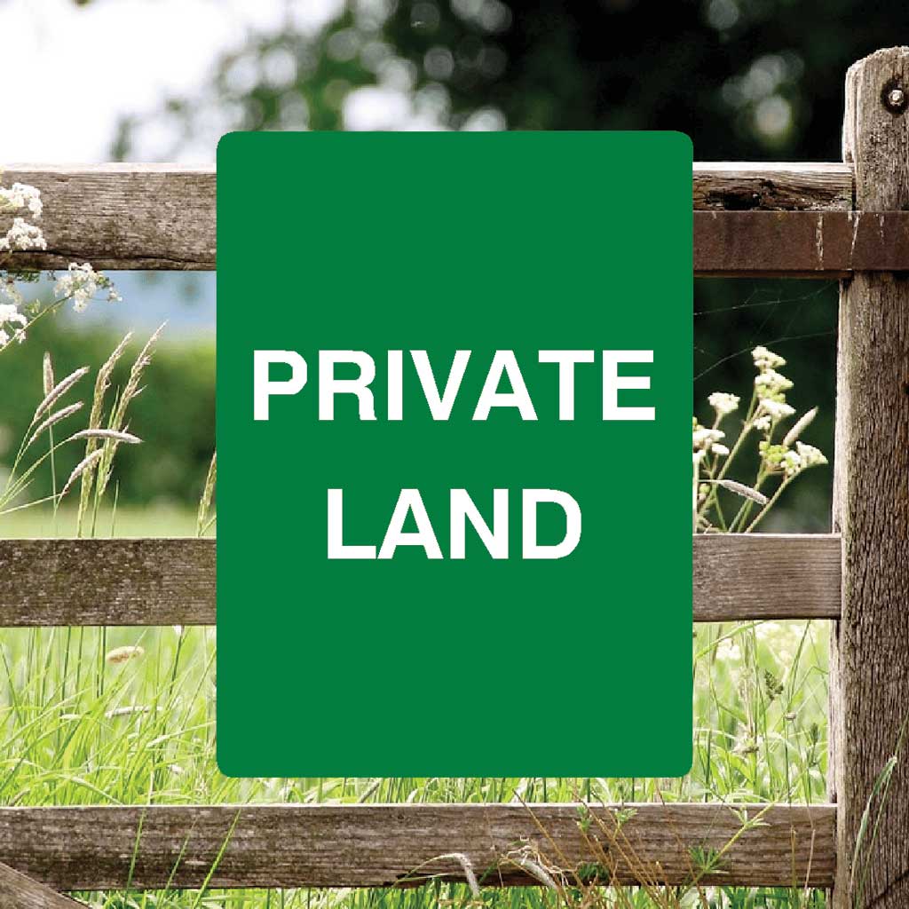 Private Land Full Colour Sign Portrait - The Sign Shed