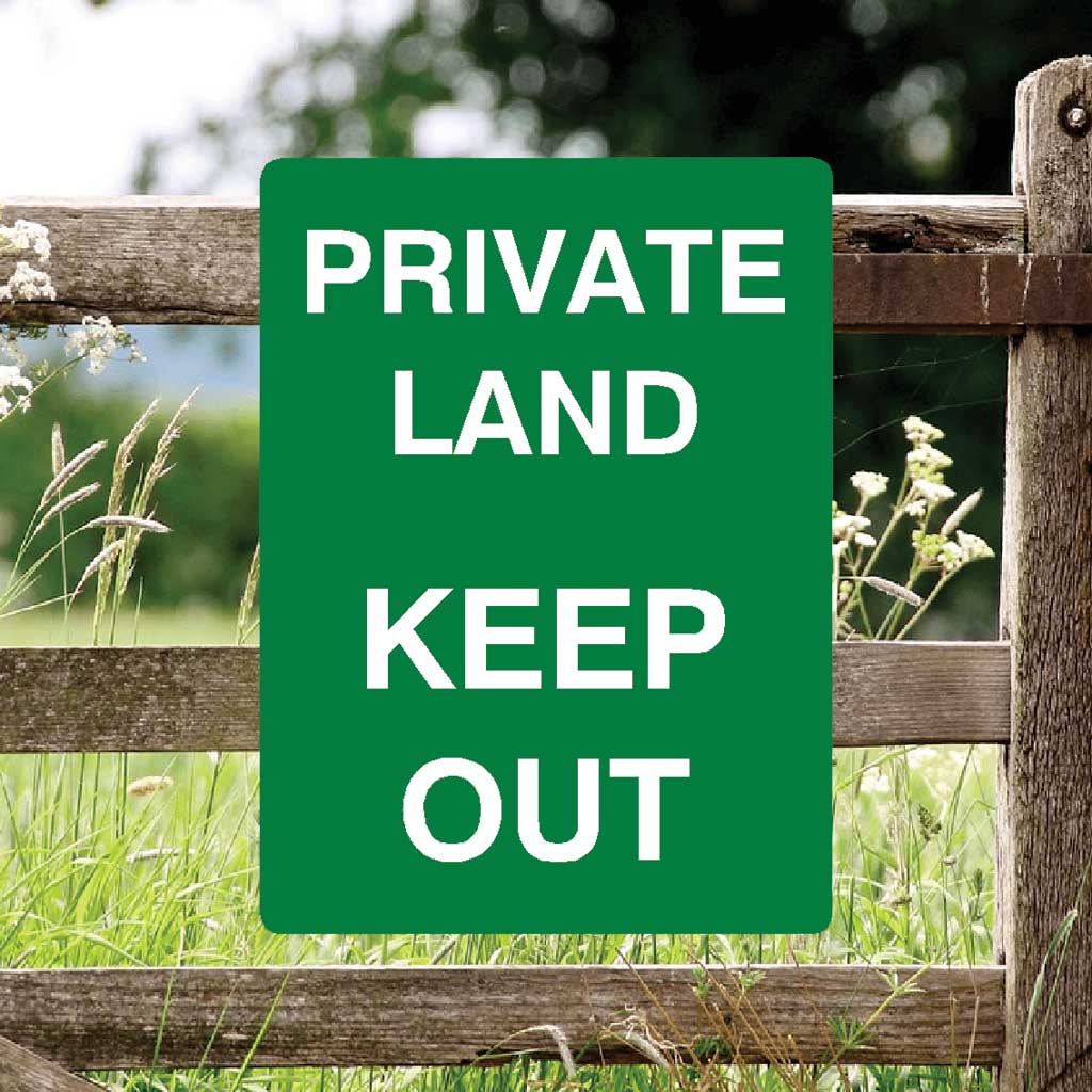 Private Land Keep Out Full Colour Sign Portrait - The Sign Shed