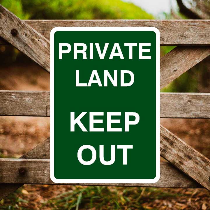 Private Land Keep Out Portrait Sign - The Sign Shed