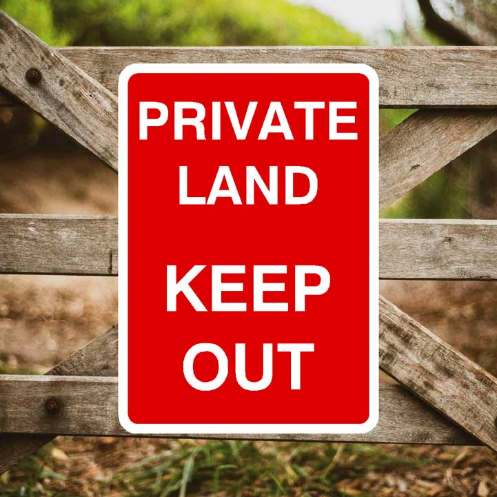 Private Land Keep Out Portrait Sign - The Sign Shed