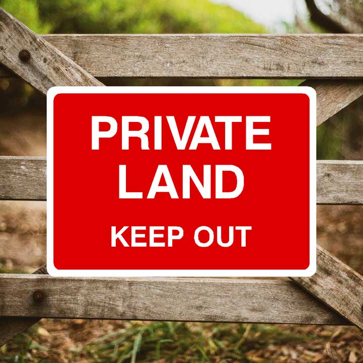 Private Land Keep Out Sign - The Sign Shed