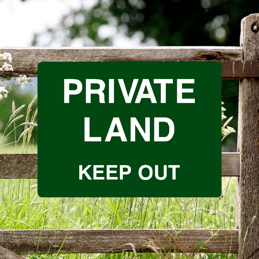 Private Land Keep Out Sign Green 