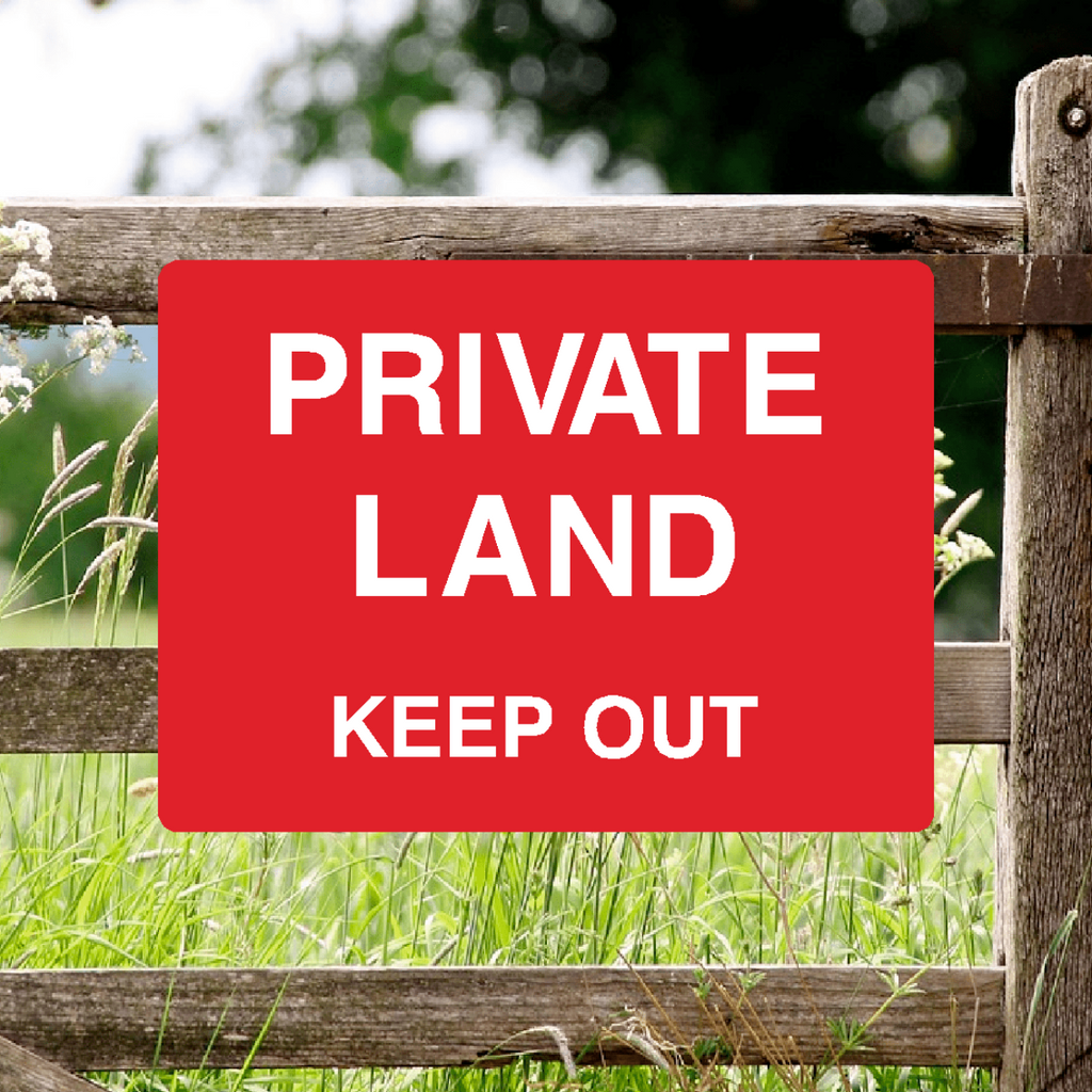 Private Land Keep Out Sign Red