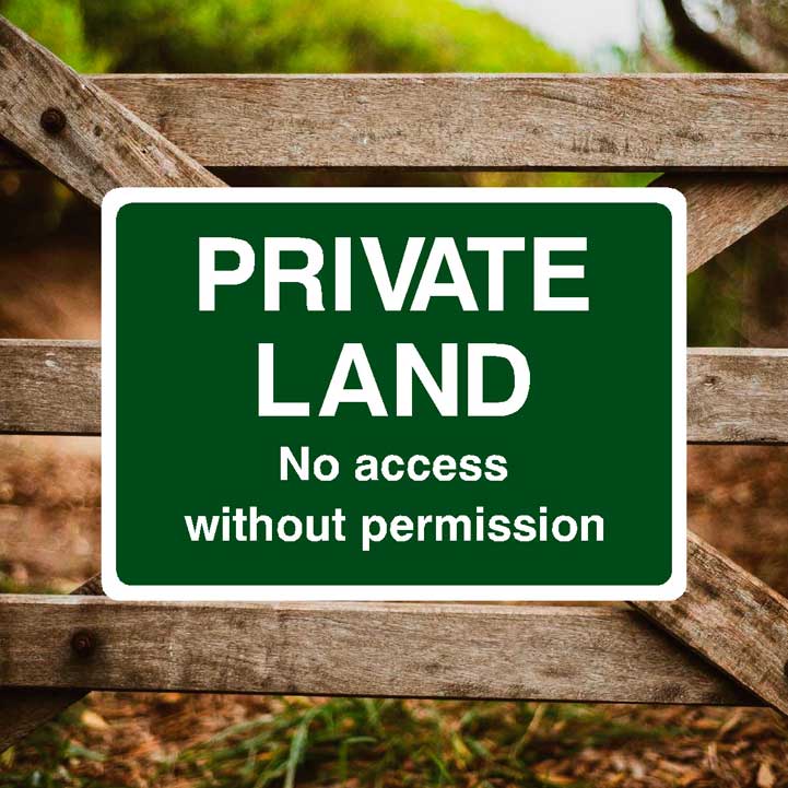 Private Land No Access Permission Sign - The Sign Shed