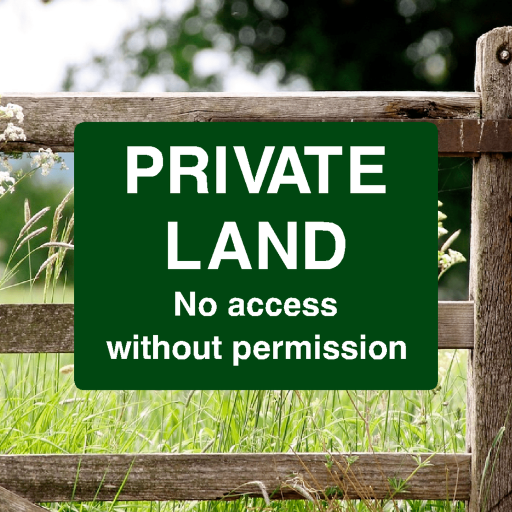 Private Land No Access Without Permission Sign Green 