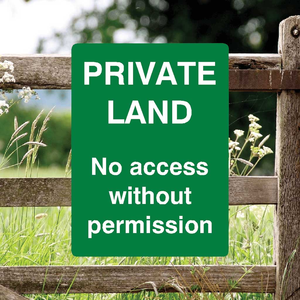 Private Land No Access Without Permission Full Colour Sign Portrait - The Sign Shed