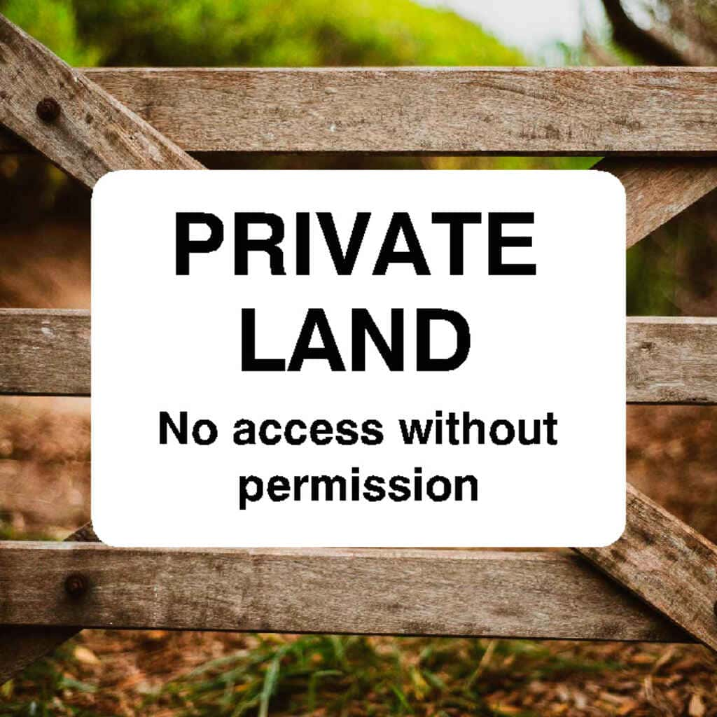 Private Land No Access Without Permission Sign - The Sign Shed