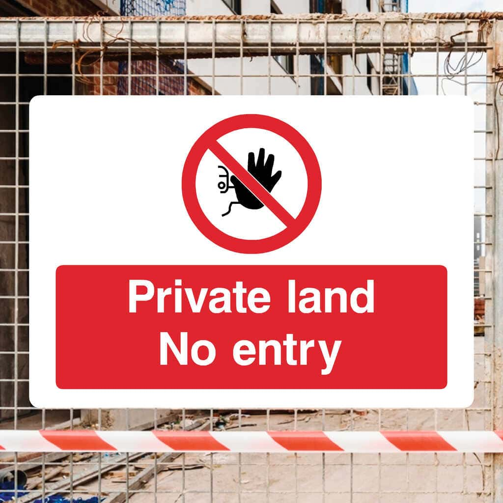 Private Land No Entry Sign - The Sign Shed