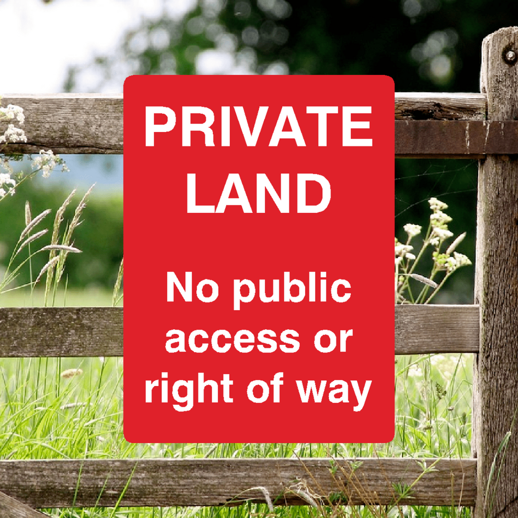 Private Land No Public Access Sign Red Portrait