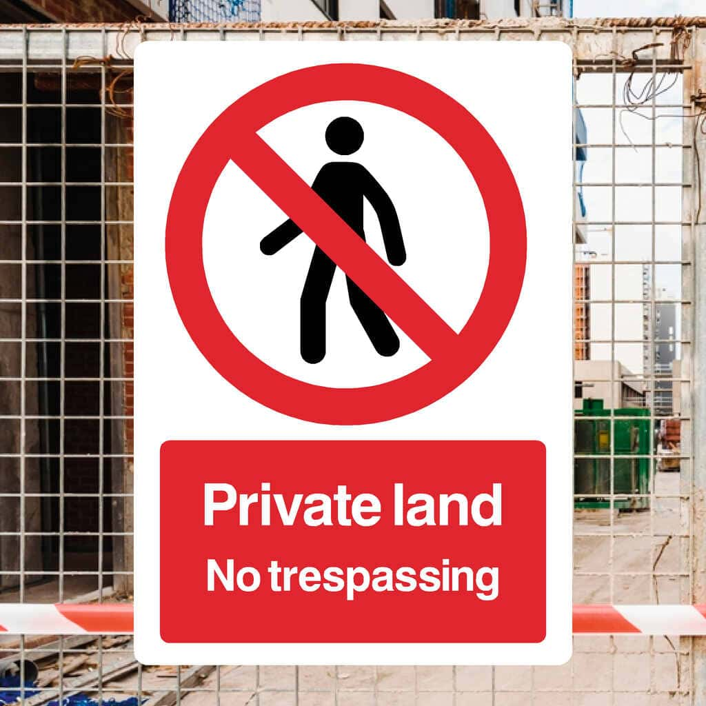 Private Land No Trespassing Sign - The Sign Shed