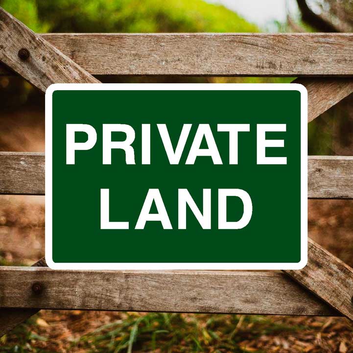 Private Land Sign - The Sign Shed