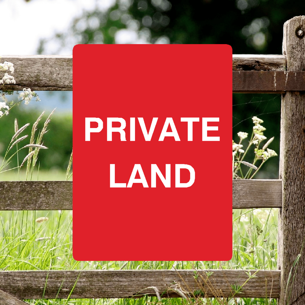 Private Land Sign Red Portrait