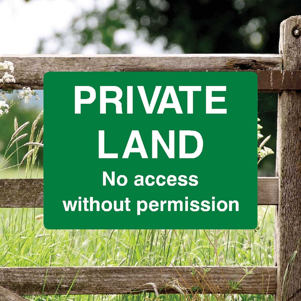 Private Land Without Permission Full Colour Sign - The Sign Shed