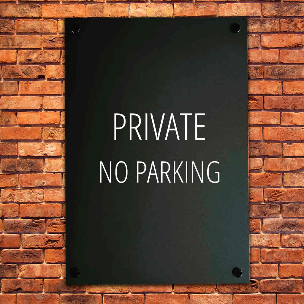 Private No Parking Sign Midnight Black - The Sign Shed