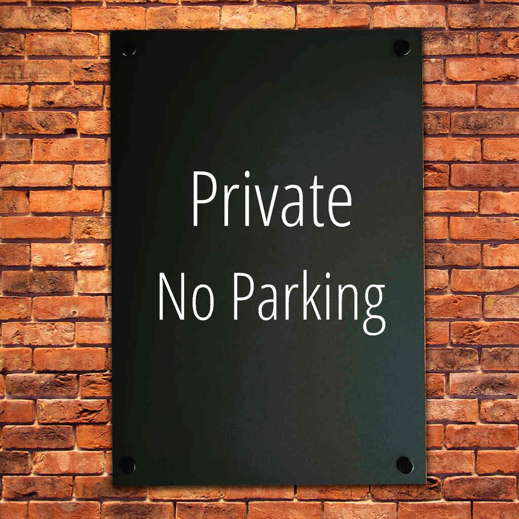 Private No Parking Sign Midnight Black - The Sign Shed