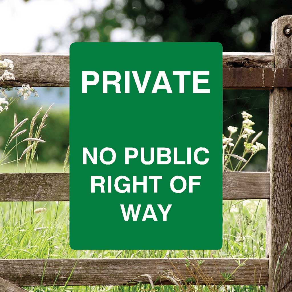 Private No Public Right Of Way Full Colour Sign Portrait - The Sign Shed