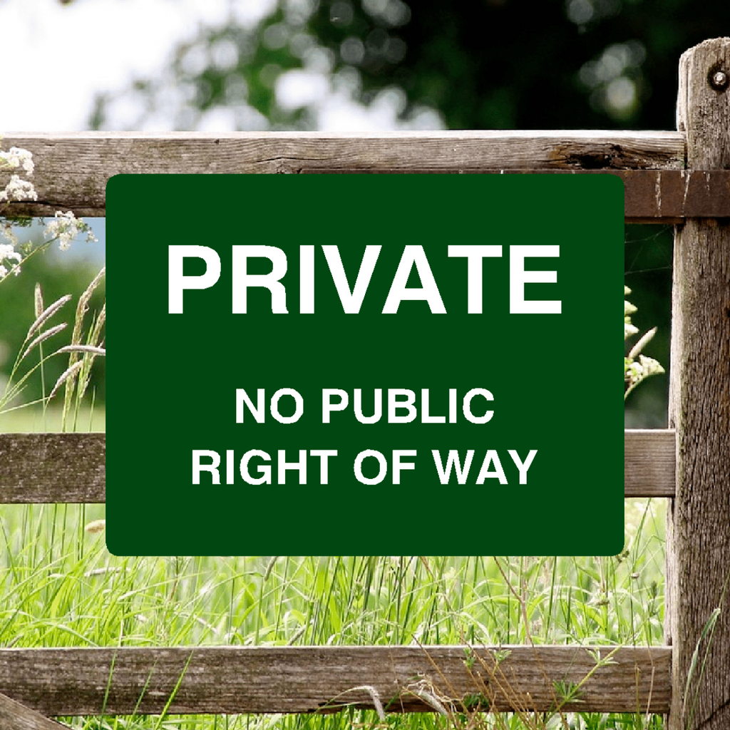 Private No Public Right Of Way Green 