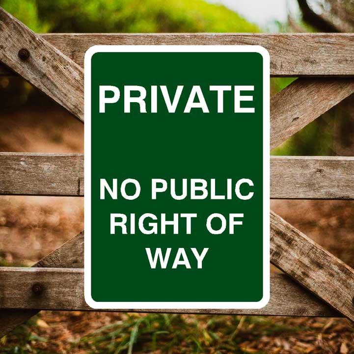 Private No Public Right Of Way Portrait Sign - The Sign Shed