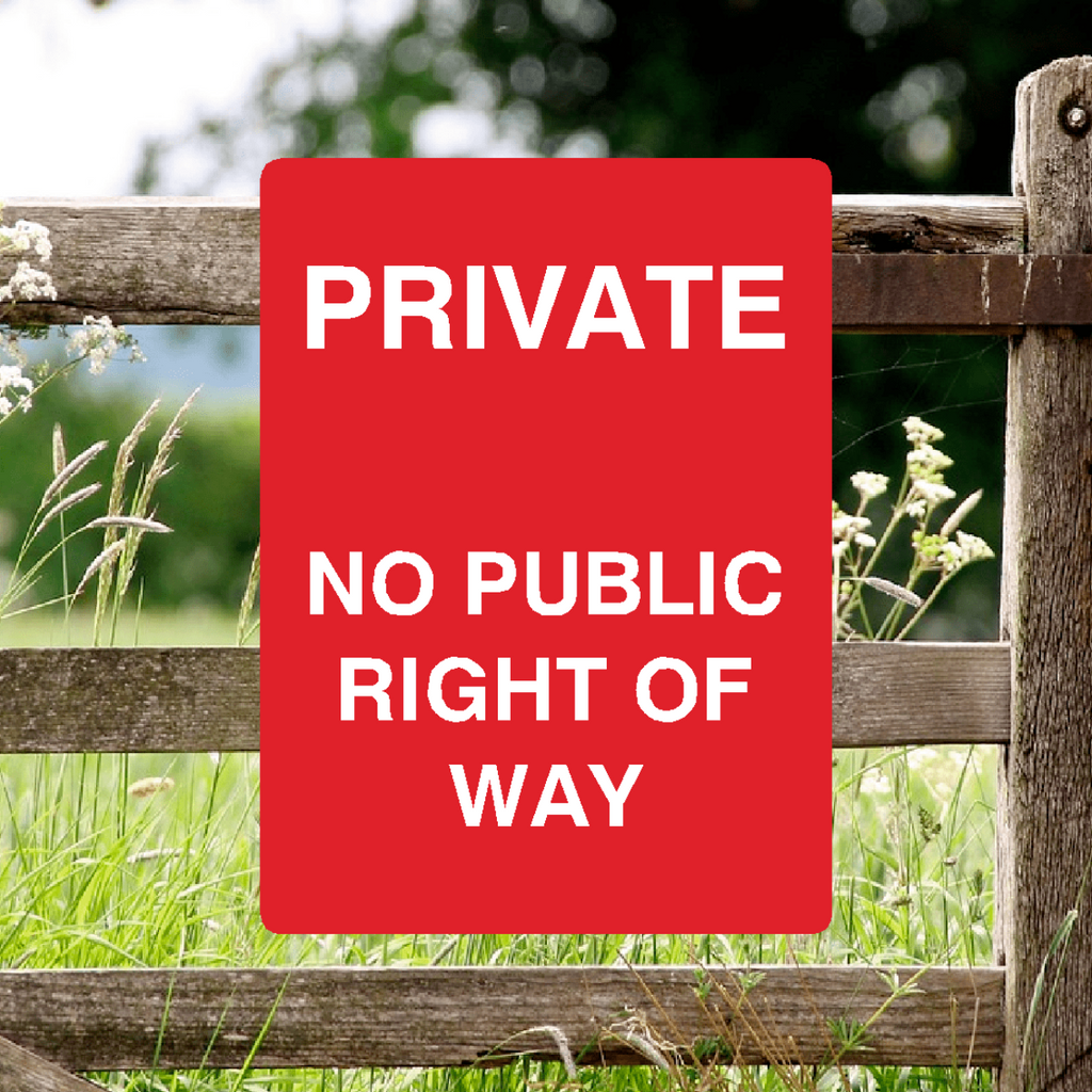 Private No Public Right Of Way Sign Red Portrait