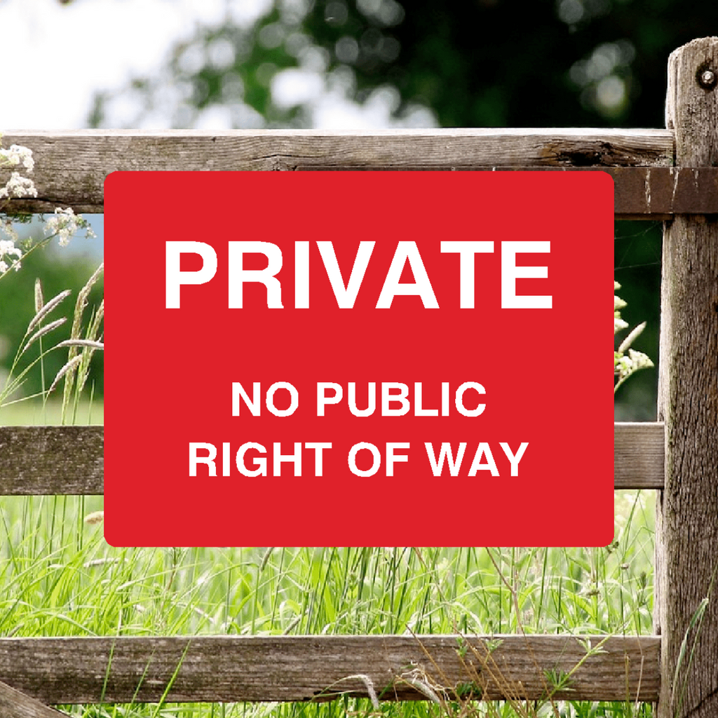 Private No Public Right Of Way Red