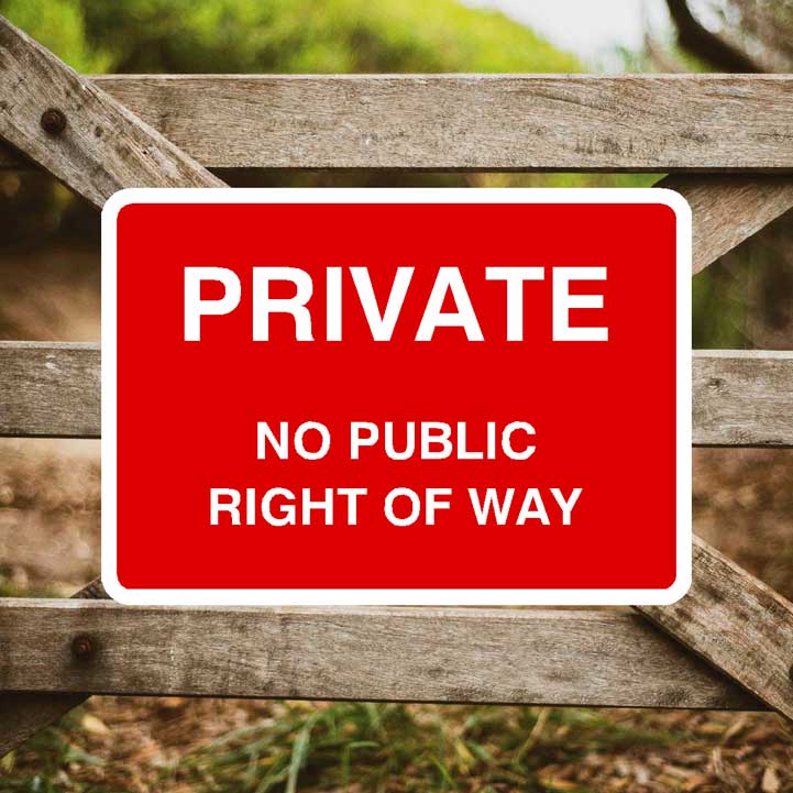 Private No Public Right Of Way Sign - The Sign Shed