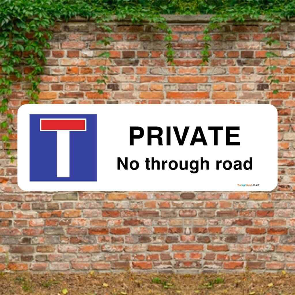 Private No Through Road Landscape Sign - The Sign Shed