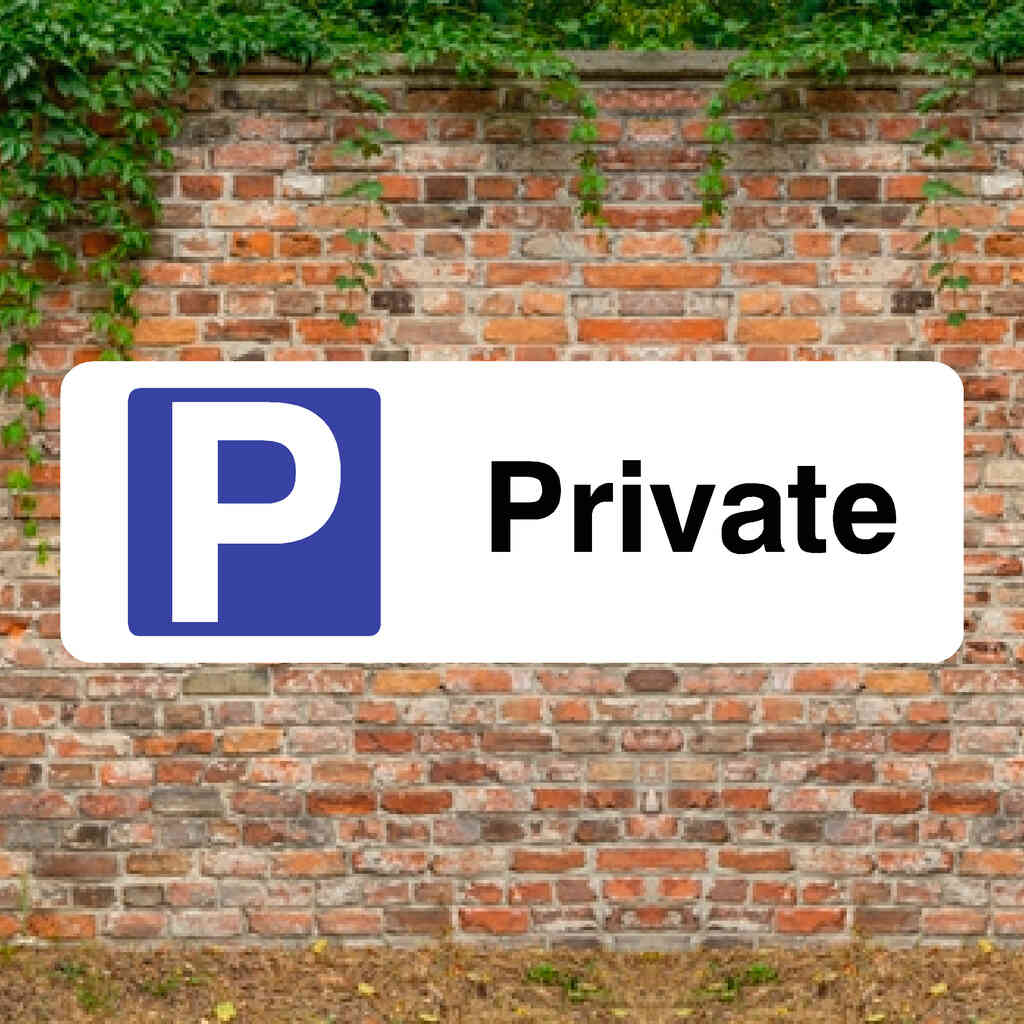 Private Parking P Landscape Sign - The Sign Shed